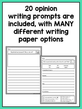 Second Grade Opinion Writing Prompts For Differentiation - learning-at-the-primary-pond