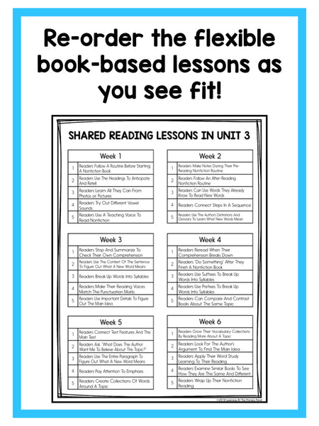 Second Grade Reading Workshop BUNDLE of Shared Reading Lessons - learning-at-the-primary-pond