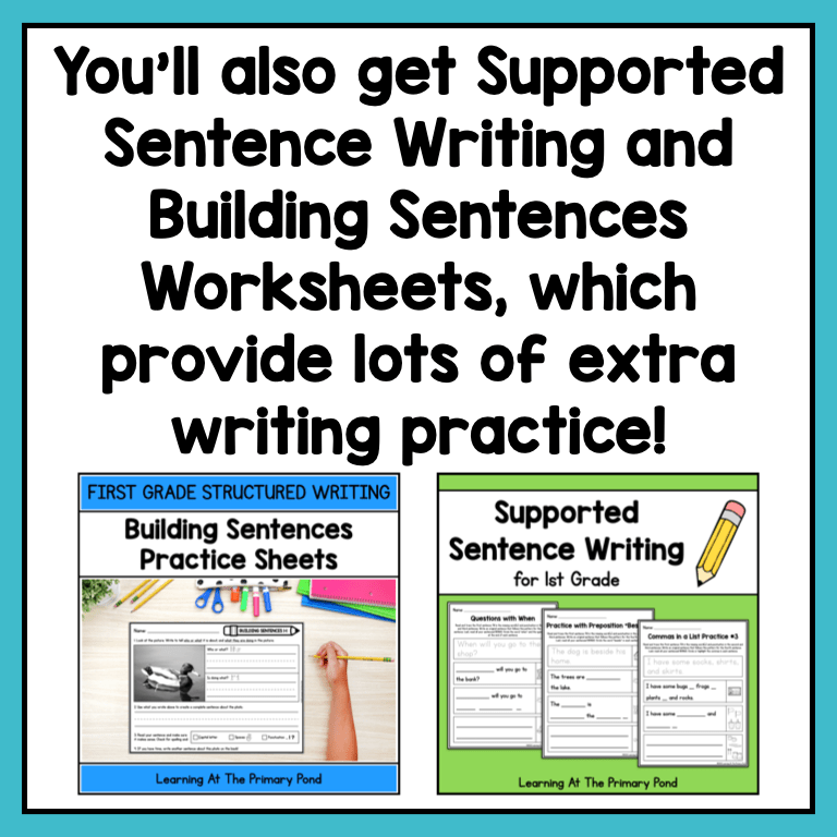First Learning Sentences Sentence Writing Success Toolkit for 1st Grade – Learning at the ...