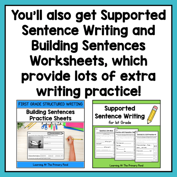 Sentence On Learning Sentence Writing Success Toolkit for 1st Grade – learning-at-the ...