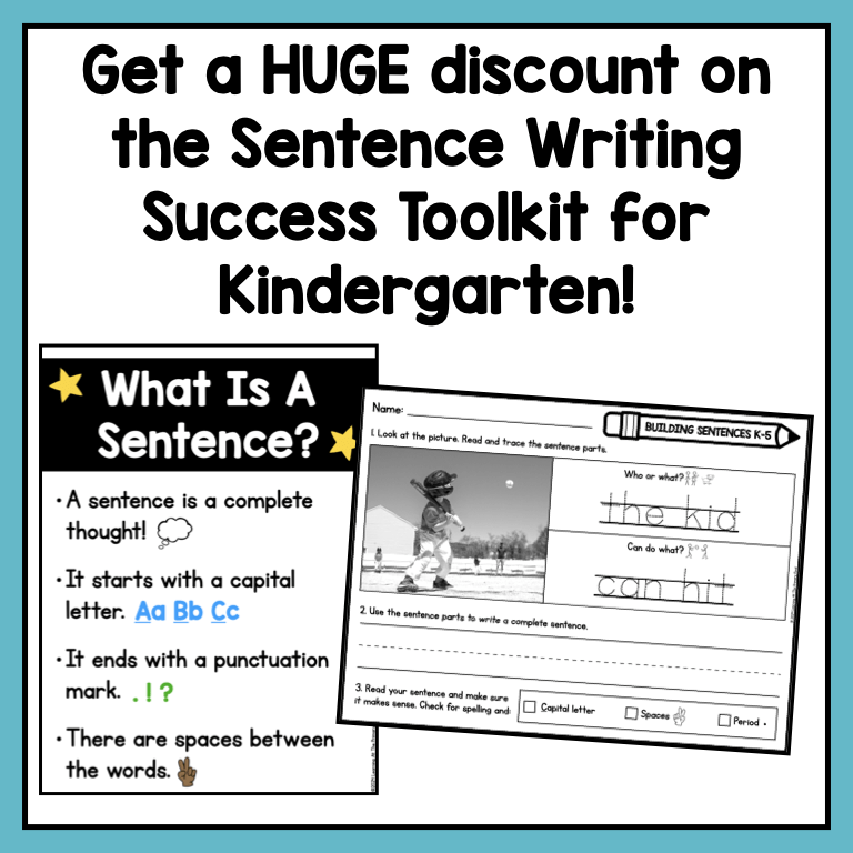 Sentence Writing Success Toolkit for Kindergarten - learning-at-the-primary-pond