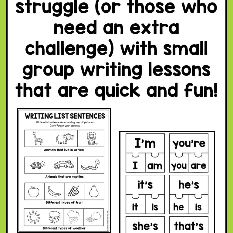 Small Group Writing Lessons for Second Grade - BUNDLE - learning-at-the-primary-pond