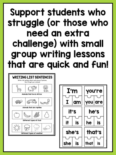 Small Group Writing Lessons for Second Grade - BUNDLE - learning-at-the-primary-pond