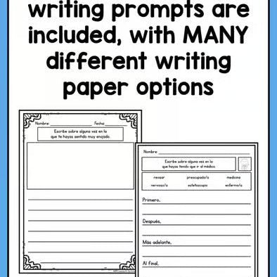 SPANISH Writing Prompts For First Grade Narrative Writing - learning-at-the-primary-pond