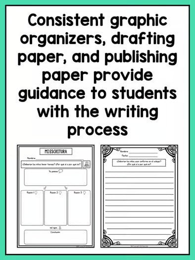 SPANISH Writing Prompts For Second Grade Opinion Writing - learning-at-the-primary-pond
