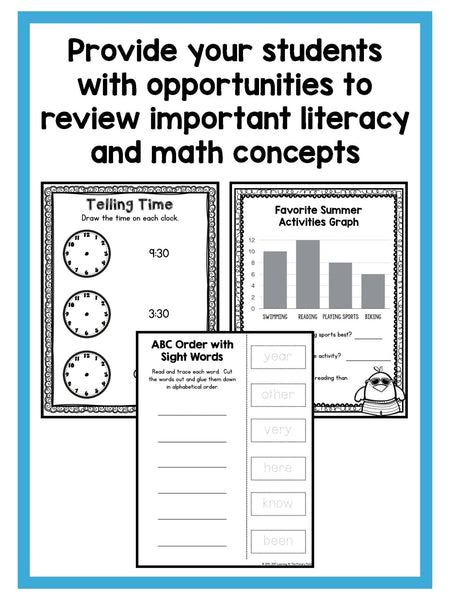 Summer Homework Packet for Rising Second Graders (who have completed 1st grade) - learning-at-the-primary-pond