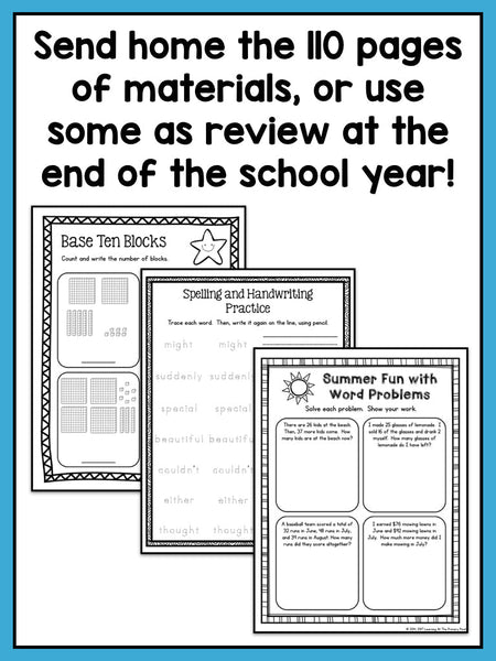 Summer Homework Packet for Rising Third Graders (who have completed 2nd grade) - learning-at-the-primary-pond