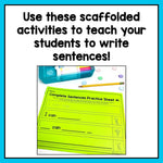 Supported Sentence Writing Worksheets for Kindergarten - learning-at-the-primary-pond