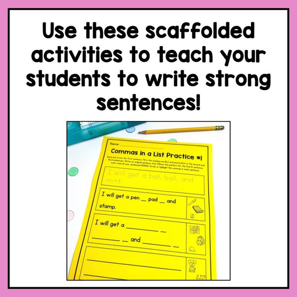 Supported Sentence Writing Worksheets K-2 Bundle - learning-at-the-primary-pond