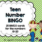 Teen Numbers Bingo {Numbers 10-20} - learning-at-the-primary-pond