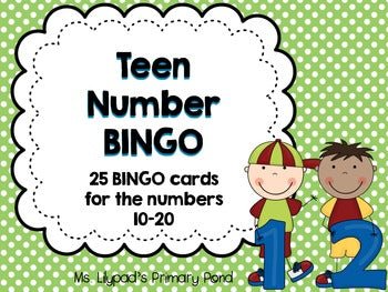 Teen Numbers Bingo {Numbers 10-20} - learning-at-the-primary-pond