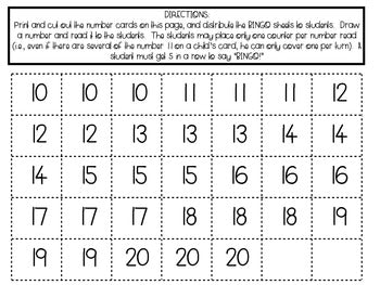 Teen Numbers Bingo {Numbers 10-20} - learning-at-the-primary-pond