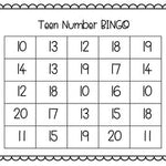 Teen Numbers Bingo {Numbers 10-20} - learning-at-the-primary-pond