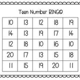Teen Numbers Bingo {Numbers 10-20} - learning-at-the-primary-pond