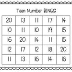 Teen Numbers Bingo {Numbers 10-20} - learning-at-the-primary-pond