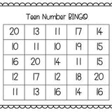 Teen Numbers Bingo {Numbers 10-20} - learning-at-the-primary-pond