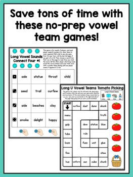 Vowel Teams Games: Second Grade No-Prep Phonics - learning-at-the-primary-pond