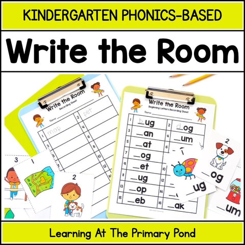 Write the Room | Phonics-Based Encoding Practice for Kindergarten - learning-at-the-primary-pond