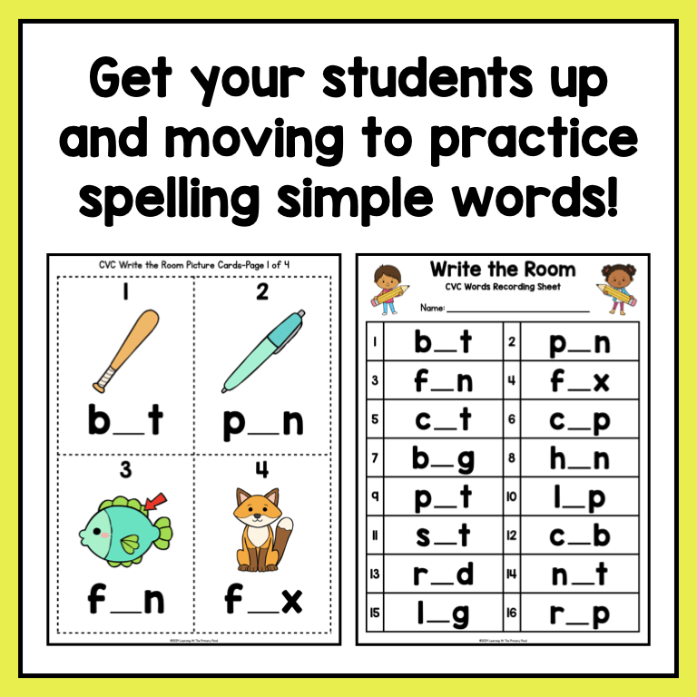 Write the Room | Phonics-Based Encoding Practice for Kindergarten ...